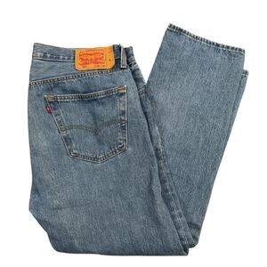 Levis 501 Jeans Mens 36x30 Blue Button Fly Straight Leg Denim Classic Casual